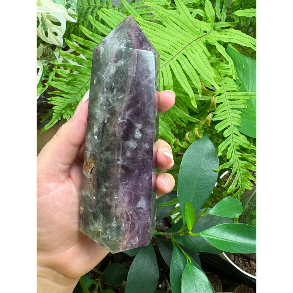 Beautiful Multi-Color Fluorite Tower with Cubic Formations